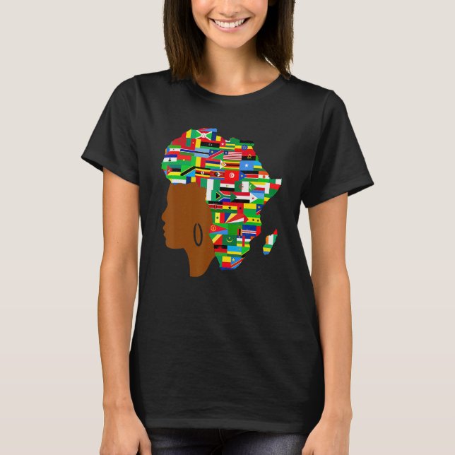 T-shirt African Black Queen Map Of Africa Black History Wo (Devant)