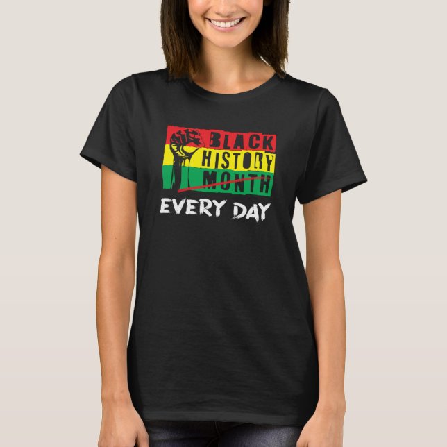 T-shirt African Flag Clenched Fist Black History Month (Devant)