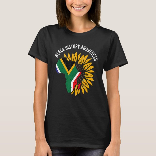 T-shirt African Flag Flower Cool Black History Awareness M (Devant)