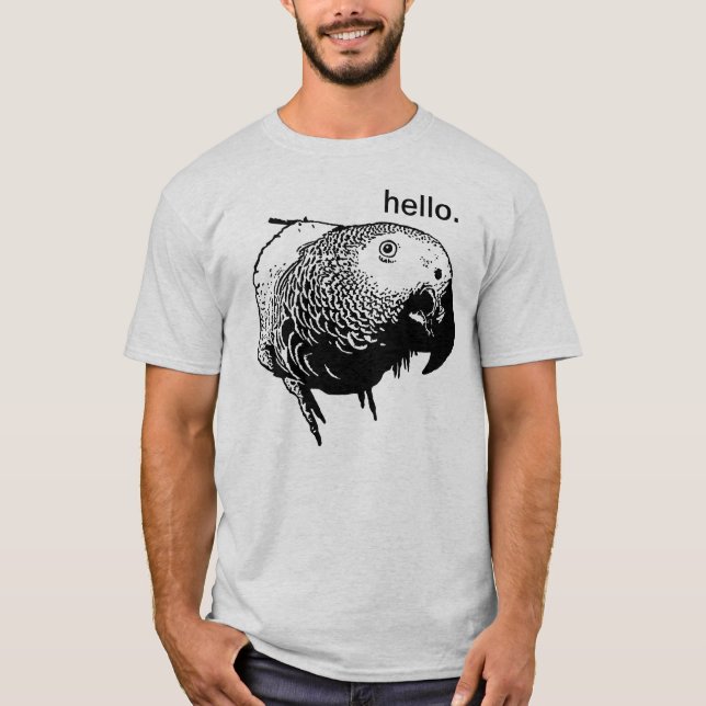 T-shirt African Grey Hello (Devant)
