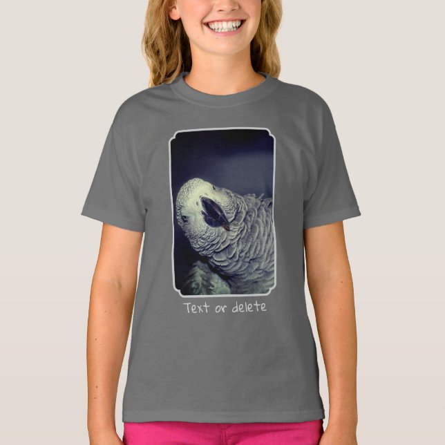 T-shirt African Grey Parrot Cute Bird Personalized (Devant)