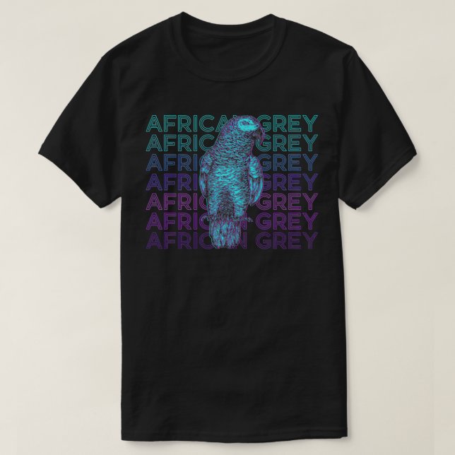 T-shirt African Grey Parrot Retro African Grey Premium  (Design devant)