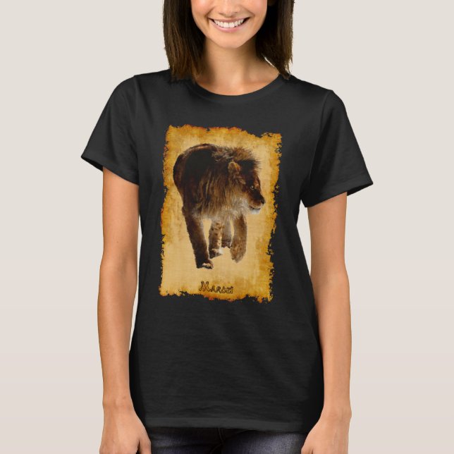 T-shirt African Lion Beautiful Big Cat Wildlife Shirt (Devant)