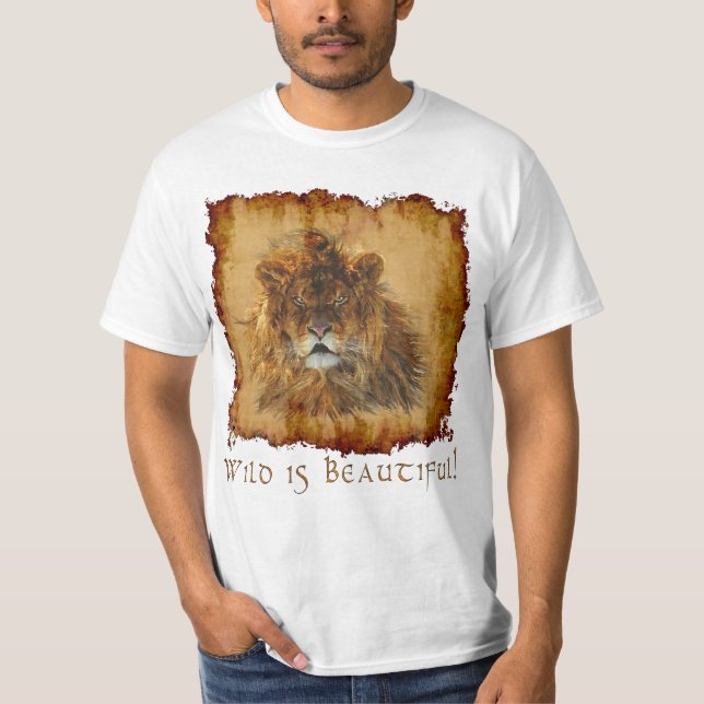 T-shirt African Lion Beautiful Big Cat Wildlife Shirt (Devant)