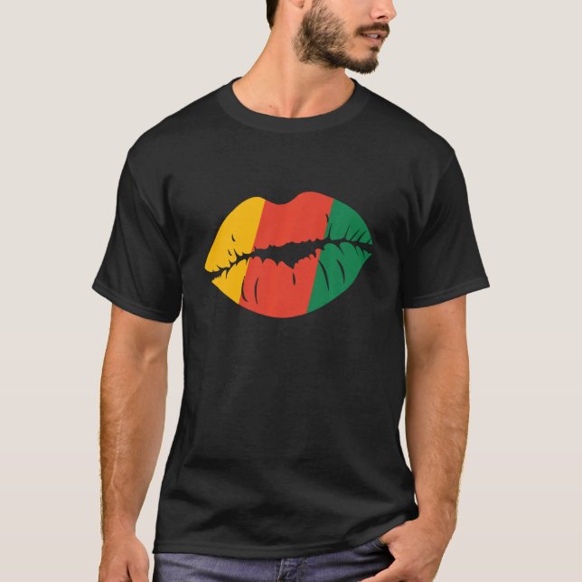 T-shirt African Lips Drapeau Melanin Black History Pride H (Devant)
