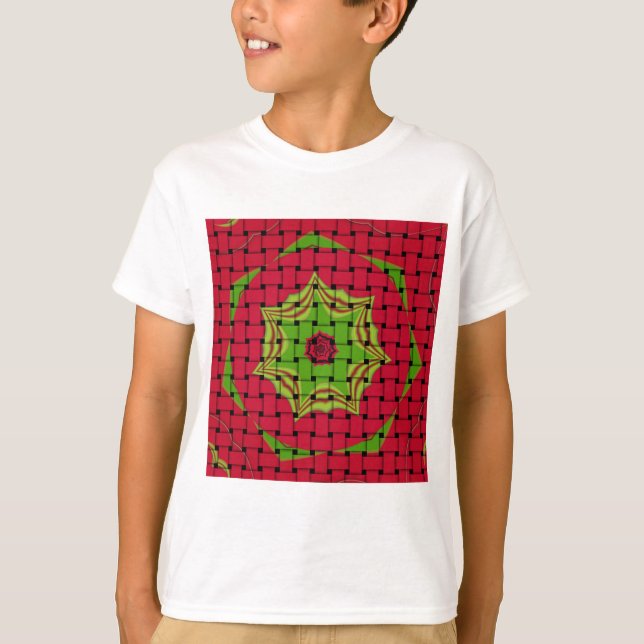 T-shirt African Lovely Woven Red et Lemon Green Design (Devant)