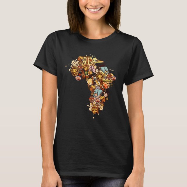 T-shirt African Map American Beautiful Black History BLM (Devant)