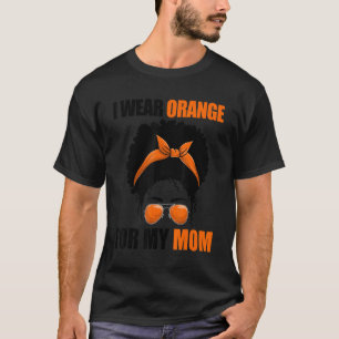 T-shirt African Messy Bun Leukemia Je Porte Orange Pour Mo