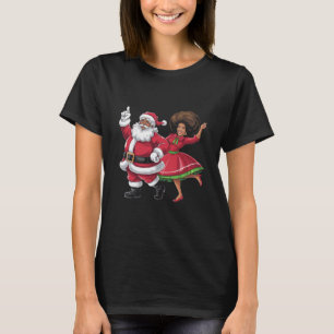 T-shirt African Père Noël Mme Claus Dansant Noël américain