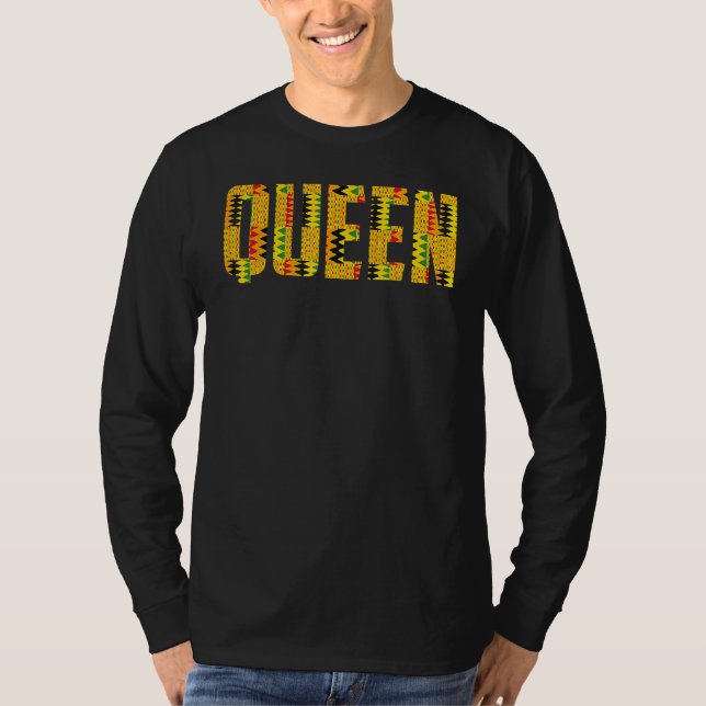 T-shirt African Queen  For Women Cool Kente Cloth (Devant)