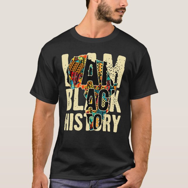 T-shirt African Style Africa Continent I Am Black History  (Devant)