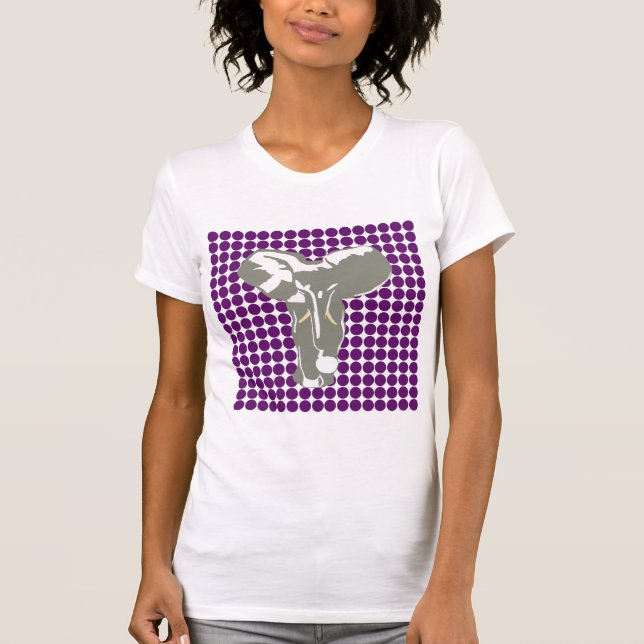 T-shirt African Violet Safari Dot avec Pop Art Elephant (Devant)