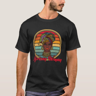 T-shirt African woman womanism ethnic earrings necklace he
