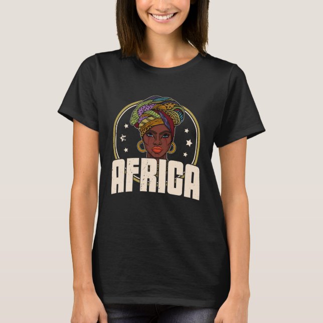T-shirt African woman womanism ethnic earrings necklace he (Devant)