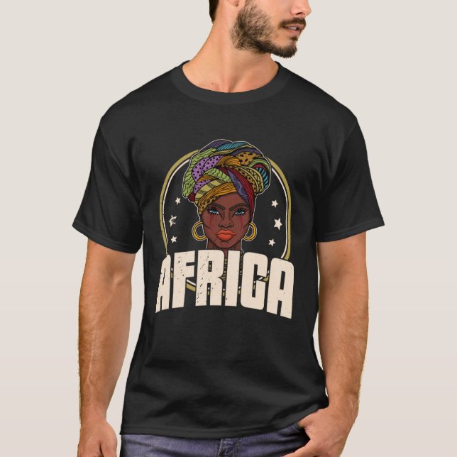 T-shirt African woman womanism ethnic earrings necklace he (Devant)