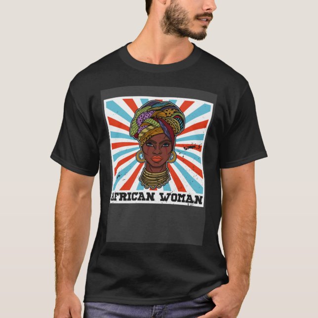 T-shirt African woman womanism ethnic earrings necklace he (Devant)