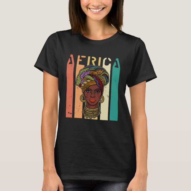 T-shirt African woman womanism ethnic earrings necklace he (Devant)