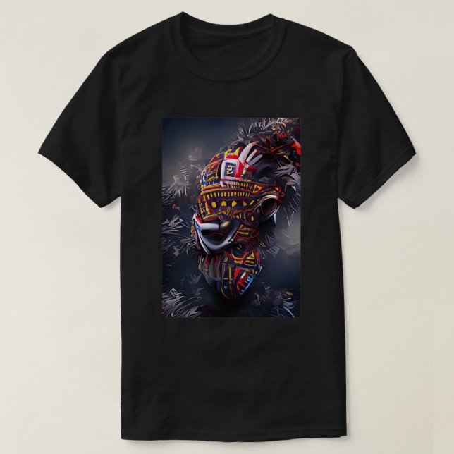 T-shirt Afrique Abstraite Masque IA Art Généré (Design devant)