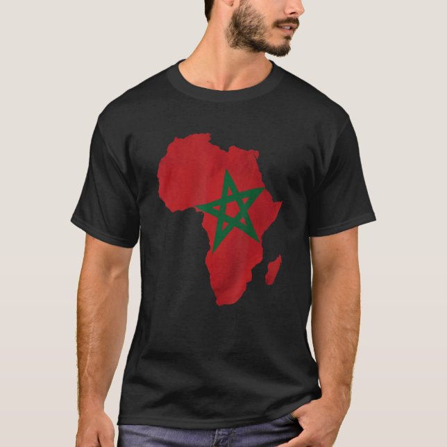 T-shirt Afrique Afrique - Drapeau Maroc (Devant)