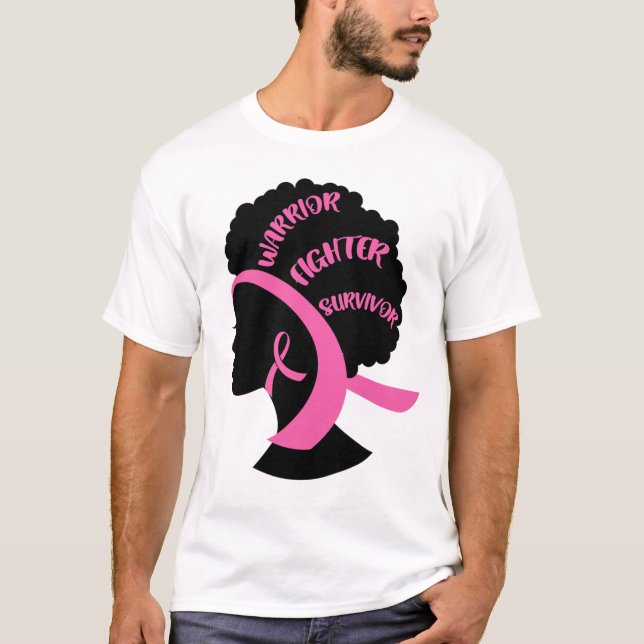 T-shirt Afrique-Amérique : Sensibilisation au cancer du se (Devant)