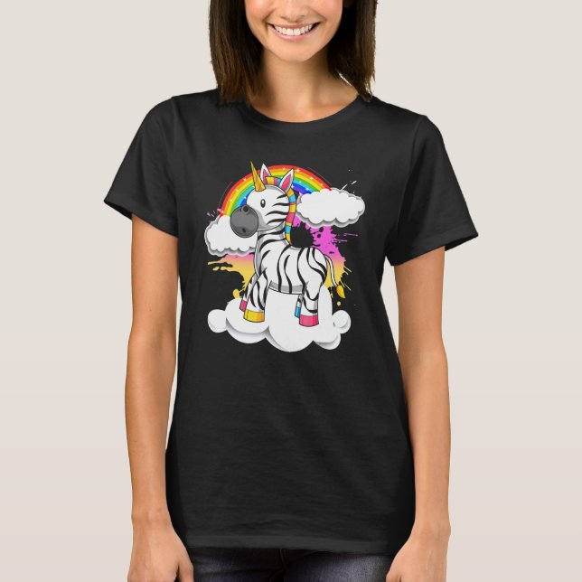 T-shirt Afrique Animal Rainbow Zebracorn Magique Unicorn Z (Devant)
