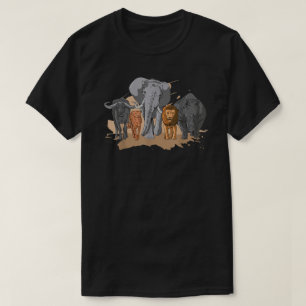 T-shirt Afrique Big Five Design Animal Africain Safari Ani