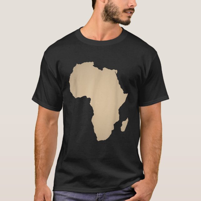 T-shirt Afrique Chemise Beige Tan Africain Carte du contin (Devant)
