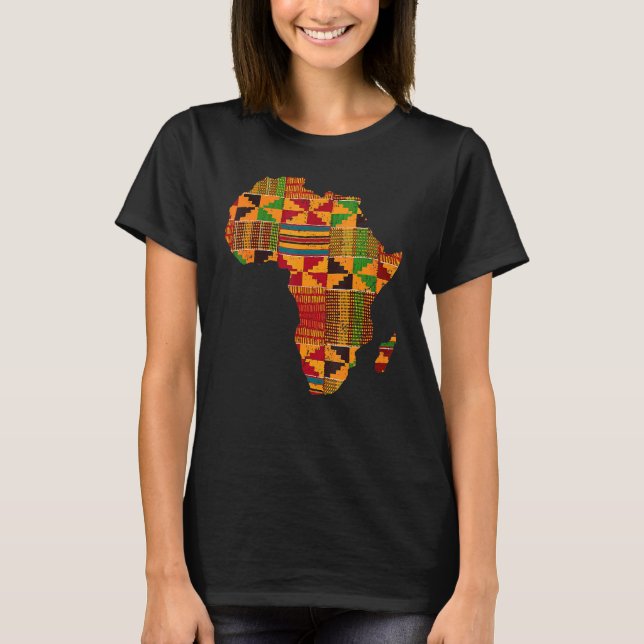 T-shirt Afrique cool Carte Kente Cloth Pour Hommes Femmes  (Devant)