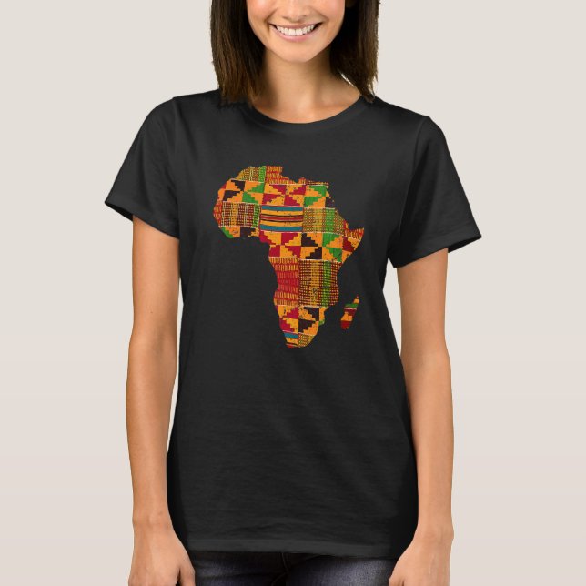 T-shirt Afrique cool Carte Kente Cloth Pour Hommes Femmes  (Devant)