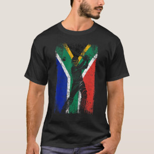 T-shirt Afrique du Sud Drapeau Cricket Joueur de drapeau E
