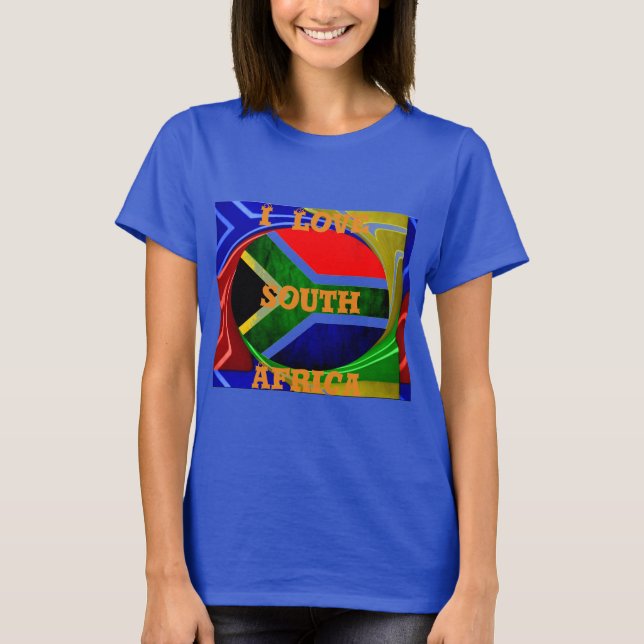 T-shirt Afrique du Sud Drapeau : Motif dynamique à balayag (Devant)