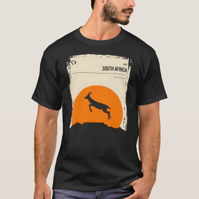 T-shirt Afrique du Sud Minimal Springbok Table Mountain Po (Devant)