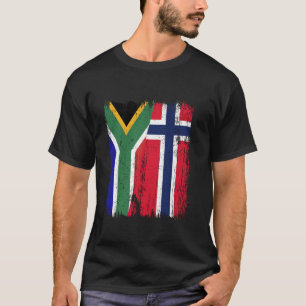 T-shirt Afrique du Sud Norvège Demi-drapeau Sud-africain N