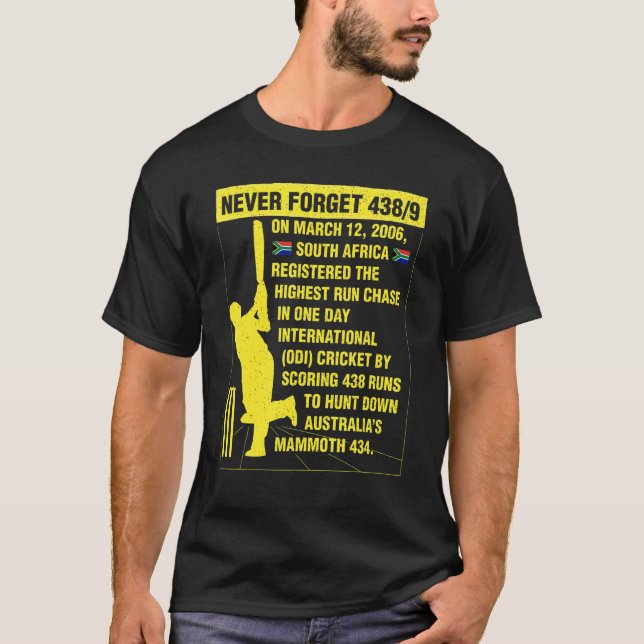T-shirt Afrique du Sud Protea cricket n'oublie jamais la n (Devant)
