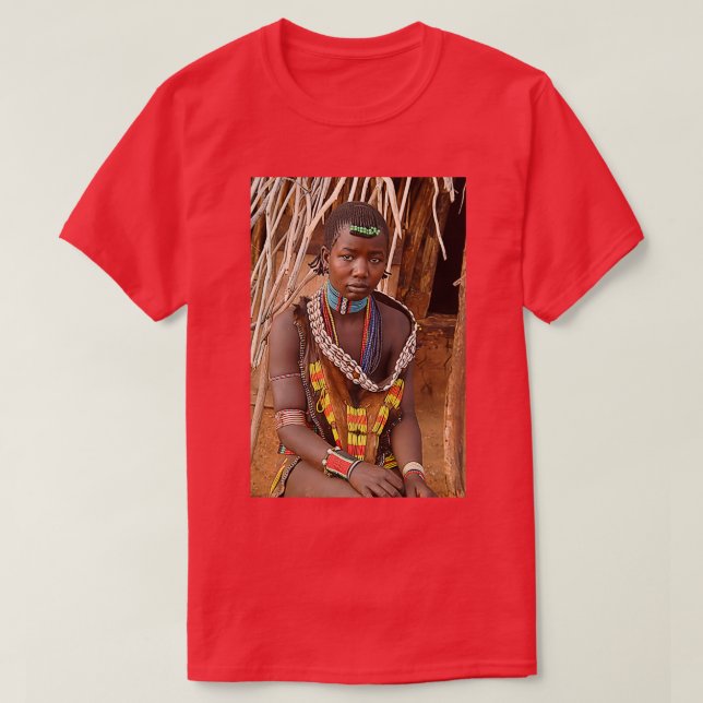 T-shirt Afrique Ethiopie Omo River Valley Hamer Tribe 1 (Design devant)
