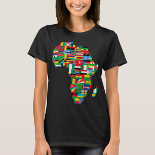 T-shirt Afrique Fiers Pays Africains Drapeaux Continent Am