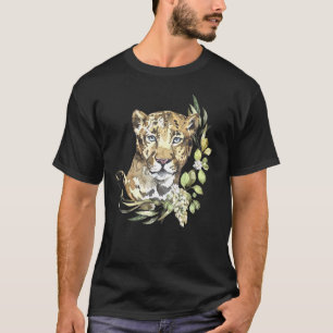 T-shirt Afrique Leopard I Big Chat I Fleurs sauvages I Wat