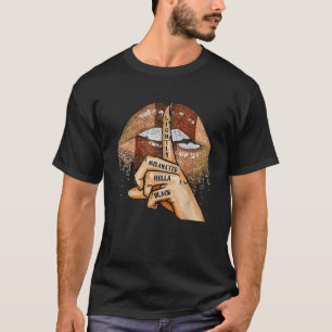 T-shirt Afrique lèvres T Chemise Afrique Drapeau Noir Hist