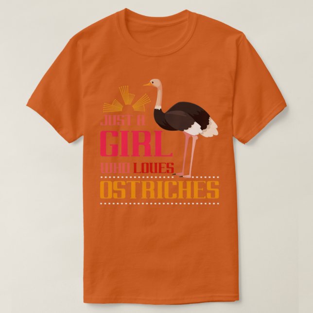 T-shirt Afrique Lover Girl Cadeau Safari Ostrich (Design devant)