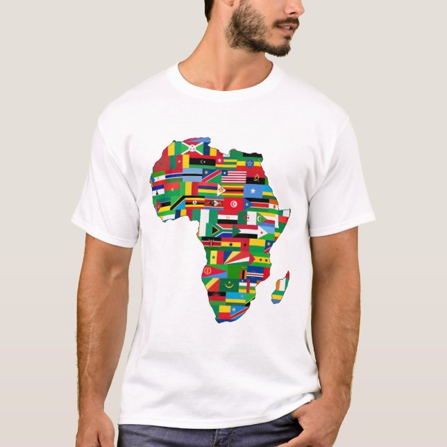 T-shirt Afrique Pays du continent Drapeaux Carte Nations (Devant)