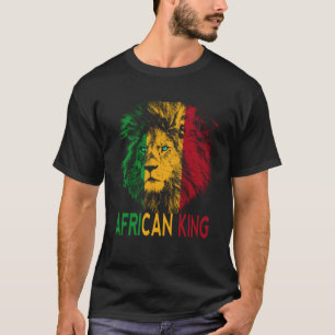 T-shirt Afrique Roi Afrique Drapeau Lion Black Hommes