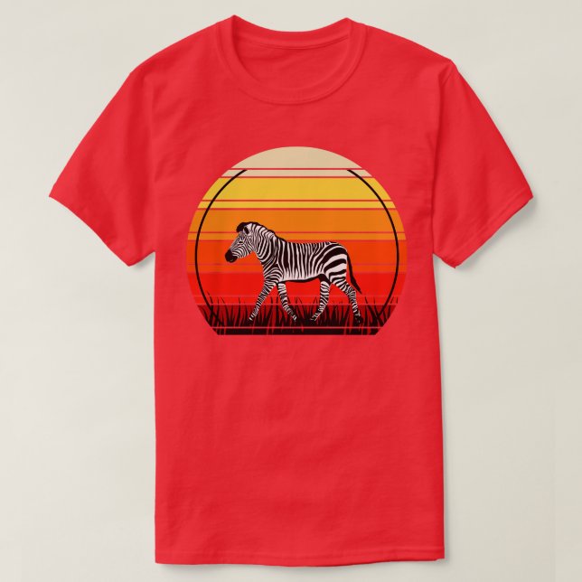 T-shirt Afrique Safari Sunset Zebra (Design devant)