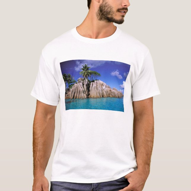 T-shirt Afrique, Seychelles, île de La Digue. Granite (Devant)