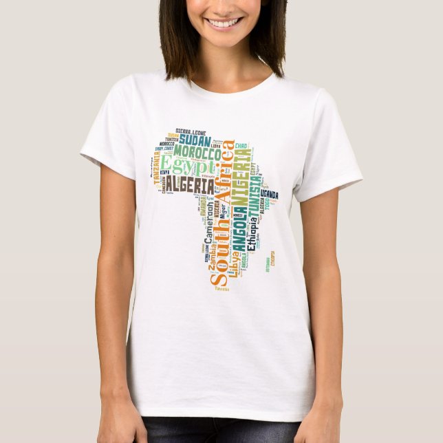 T-shirt Afrique Word Art (Devant)