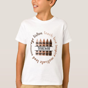 T-shirt Afro-Africain Noir Mois d'histoire Melanin Enseign