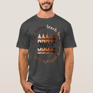 T-shirt Afro-Africain Noir Mois d'histoire Melanin Enseign