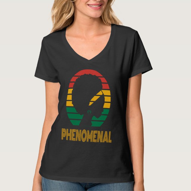 T-shirt Afro African American Phenomenal Queen, Proud woma (Devant)