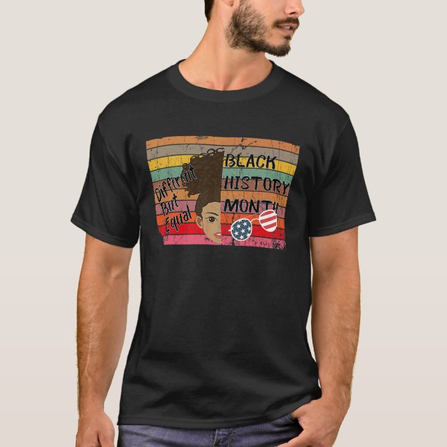 T-shirt Afro Ame Black Histoire Mois différent mais égal (Devant)