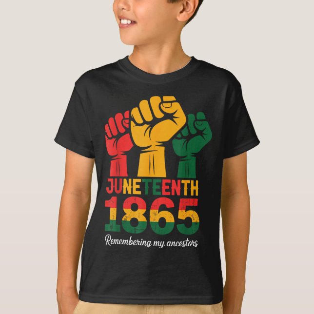 T-shirt Afro-américain 1865 juneteenth histoire des Noirs  (Devant)