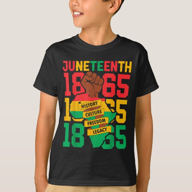 T-shirt Afro-américain 1865 juneteenth histoire des Noirs (Devant)